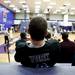 Pioneer High School senior Aedan York watches the junior varsity game on Friday, Jan. 18. Daniel Brenner I AnnArbor.com